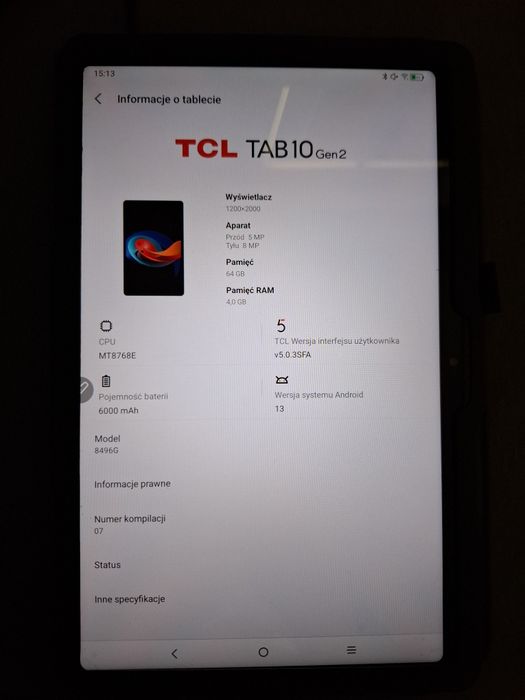 Tablet TCL Tab 10 Gen 2  64GB