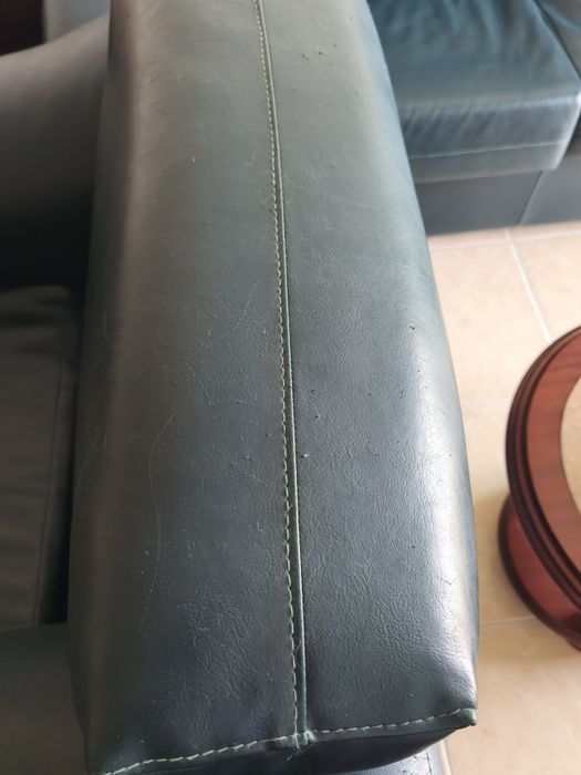 Sofas Pele azul (3) (com defeitos)