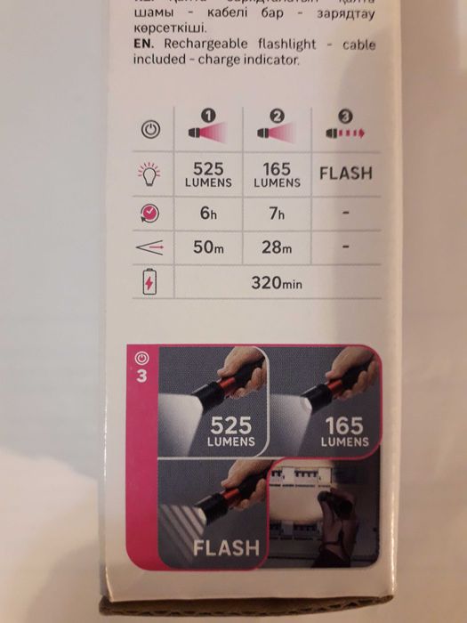 Foco Lanterna 525LM micro USB  NOVO 10€