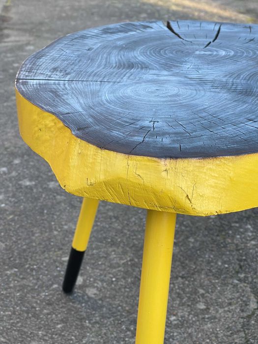 Duży owalny plaster Drewno-Stal Loft Design Industrial Black Palony