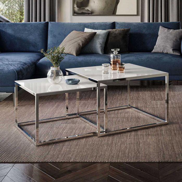 buenodesign.pl Stolik Ława 2w1 Yoki CHROM + Szkło ! NOWOŚĆ