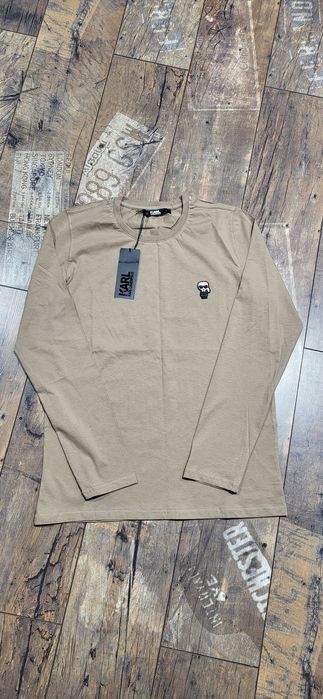 Karl ludzik beżowy long meski longsleeve bawełna premium M