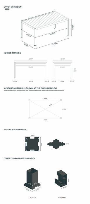 Pergola Aluminiowa Tarasowa-Carport 5,3x3m