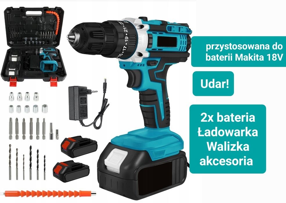 Do baterii Makita 18V Komplet Wiertarko Wkrętarka udar!