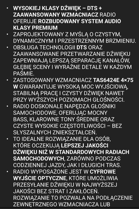 Markowe radio android  PROJACK  A600  6/128 GB - cena sklepowa 1499 zł