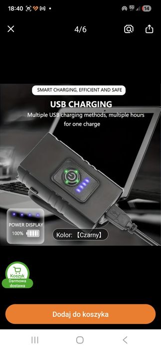 Lampka  Rowerowa USB.Super Mocna