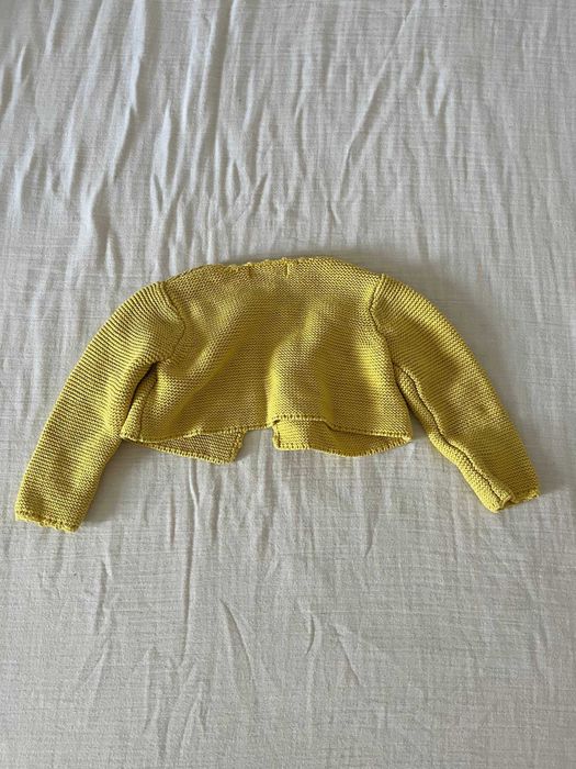 Bolero de malha Du Pareil au Même amarelo com limão, 6 meses
