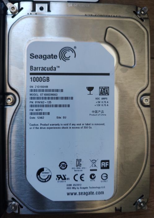 Жорсткі диски HDD 2,5/3,5" 500Gb/1/2/3Tb  WD Seagate Toshiba