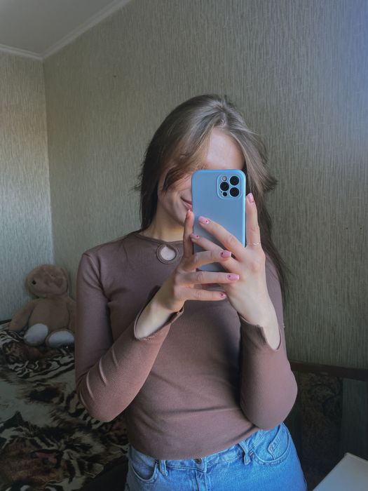 Базовий лонгслів кольору мокко”