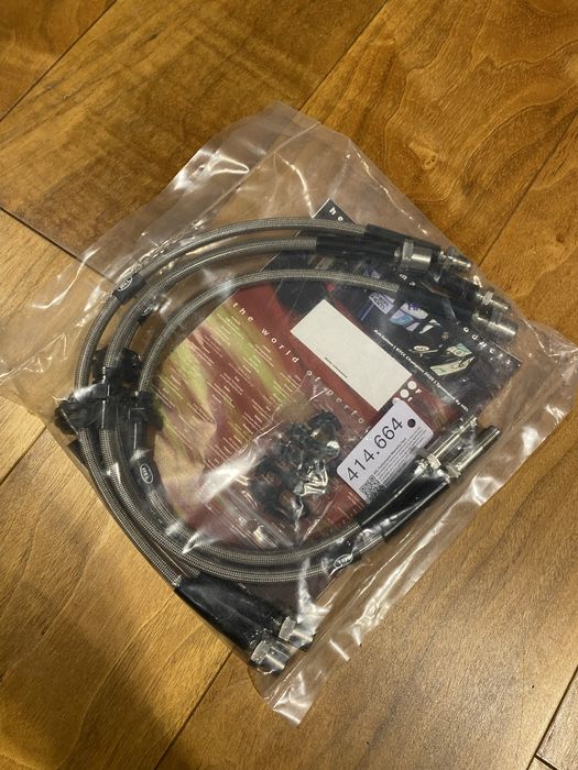 Nowe przewody hamulcowe w stalowym oplocie BMW E36 HEL