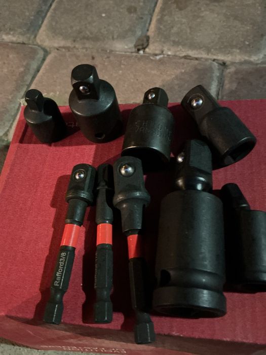 Набор10шт якіснихУдарних cr-va перехідник адаптер карданчик1/4 3/8 1/2