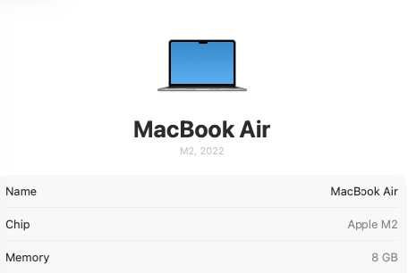 Macbook Air M2 (2022)