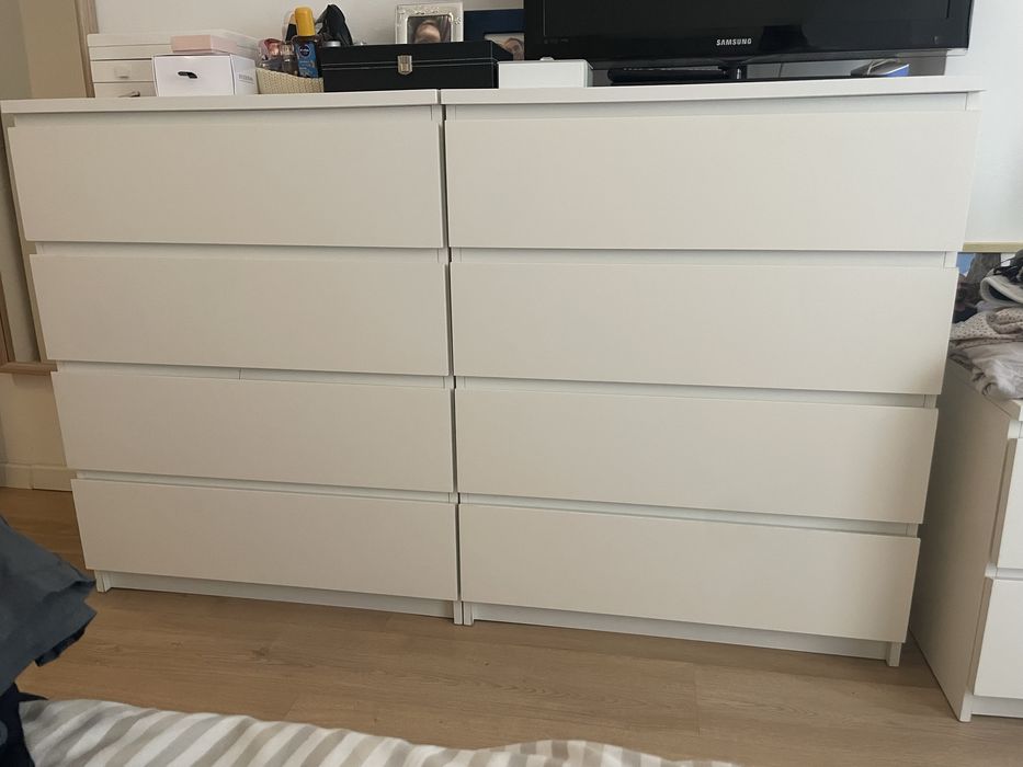 Comodas brancas madeira ikea malm