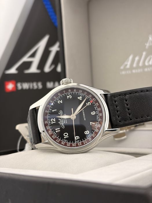 Zegarek Męski Atlantic Worldmaster Automatic Pointer Date (Ref: 52782.41.93) z fabryczna metką!