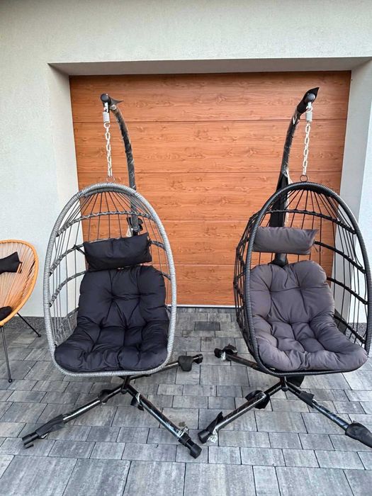 Kokon ogrodowy wiszący na kurzej nóżce – komfort i styl w Twoim ogrodzie!