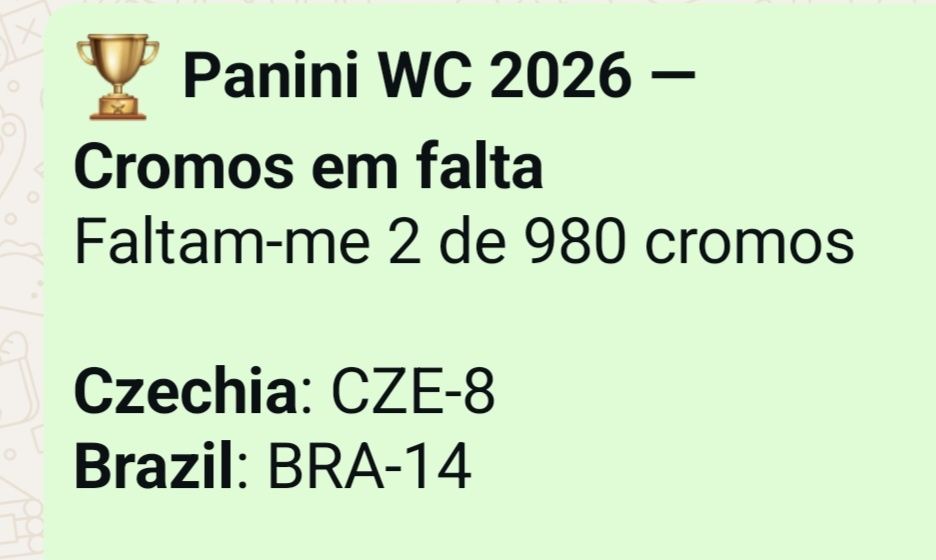 Cromos Mundial - Trocas na Maia
