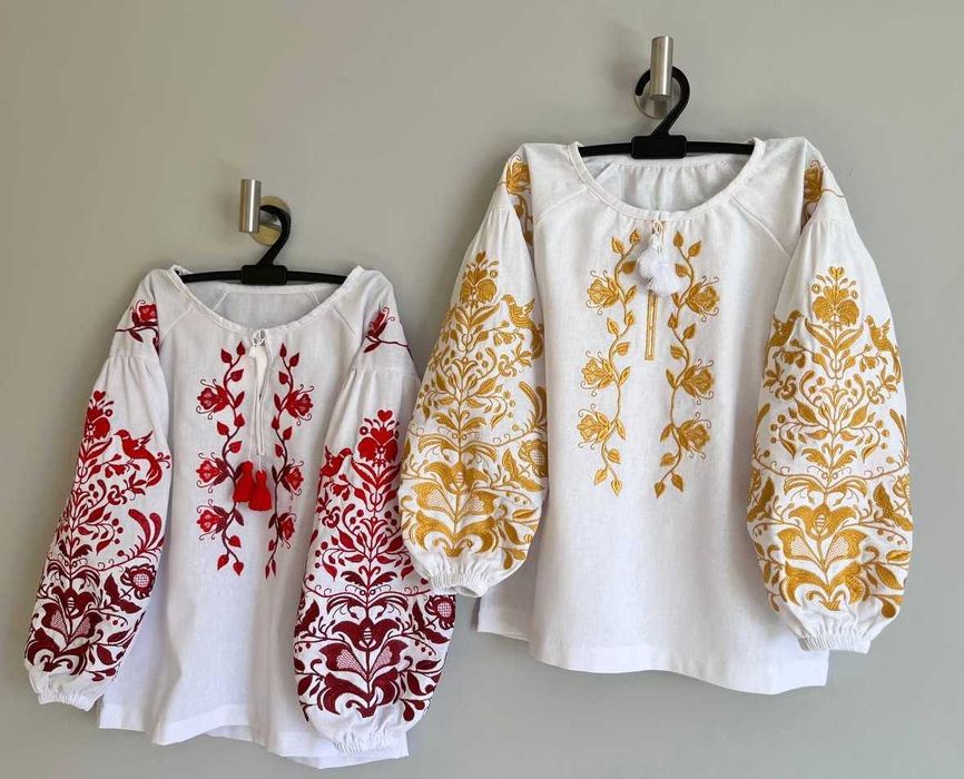 Вишиванка для дівчинки дитяча біла з довгим рукавом для свят, школи