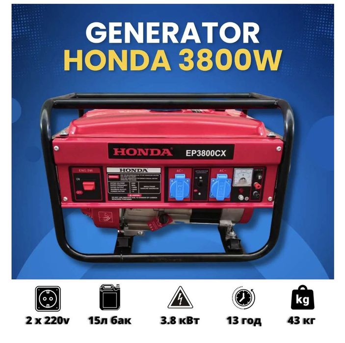 СУПЕР ЦЕНА‼️Генератор Бензиновый HONDA 3,8 кВт‼️1-фазн 3-фазн АКЦИЯ