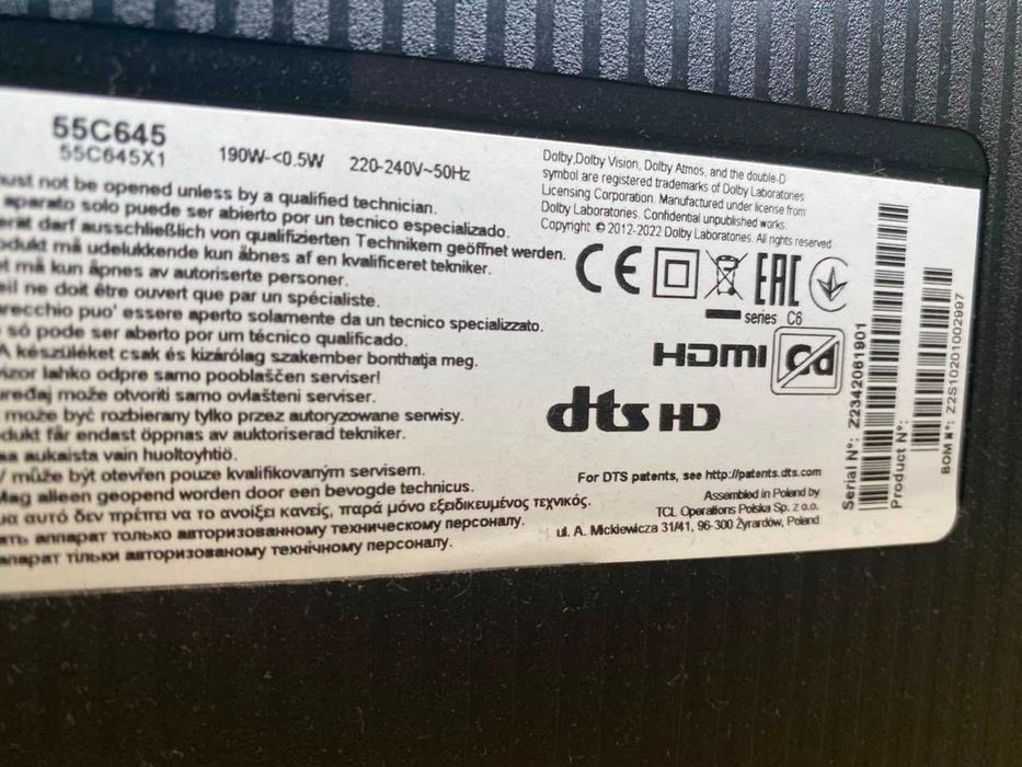 Smart Tv TCL 55 Polegadas QLED 4K