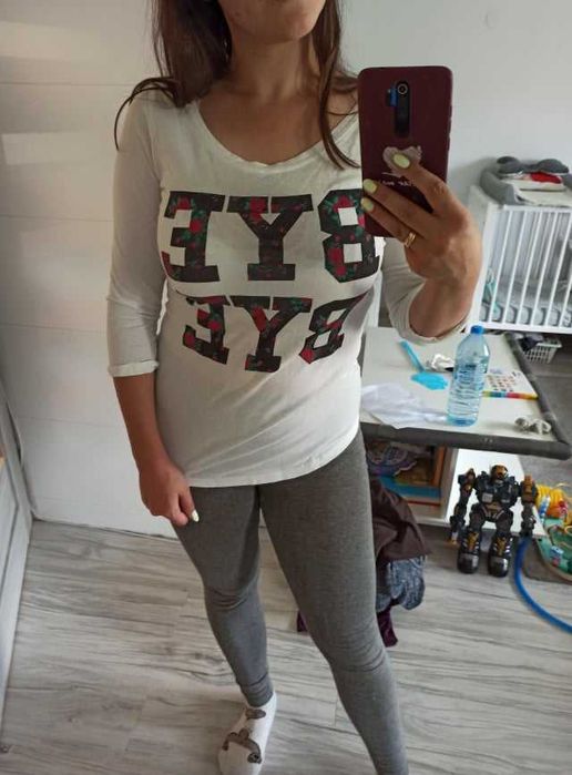 Biała bluzka długi rękaw rozm 38