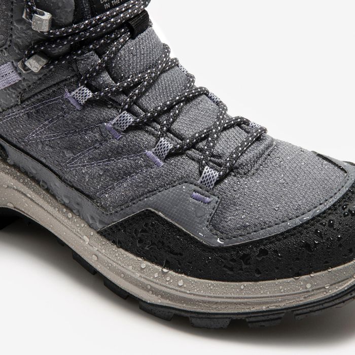 Botas impermeáveis de Caminhada Mulher MH100 Cinzento