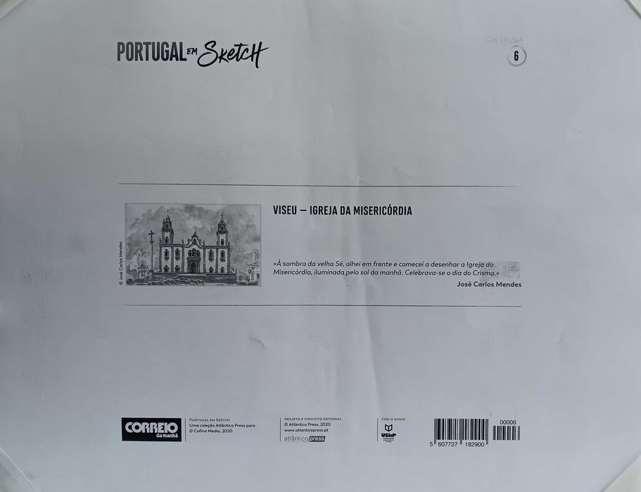 Viseu em litografia de aguarela de José Carlos Mendes
