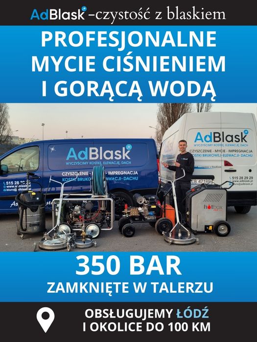 Mycie / czyszczenie kostki brukowej, polbruku