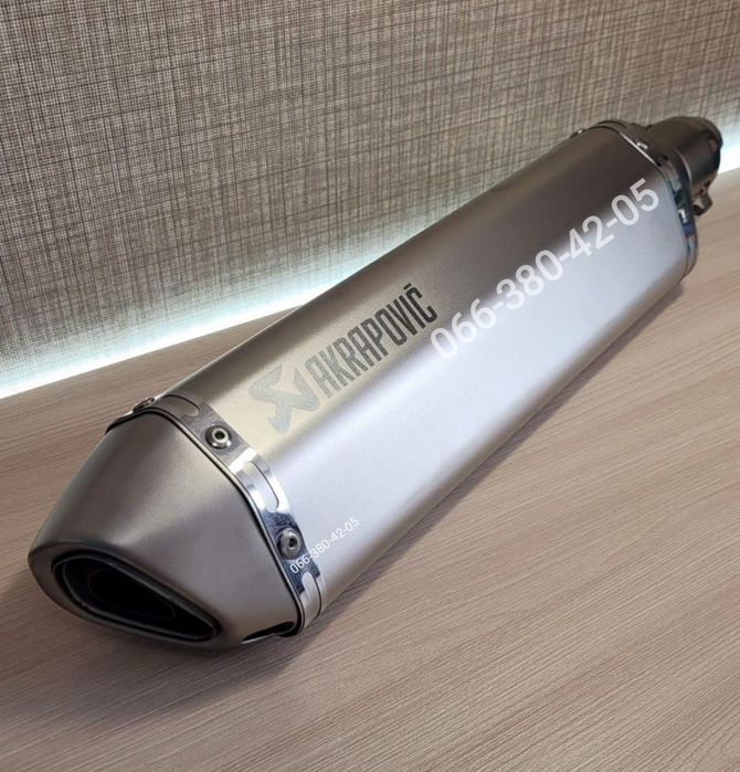 Мото глушитель Прямоток akrapovic карбон 47 см наклейка акрапович