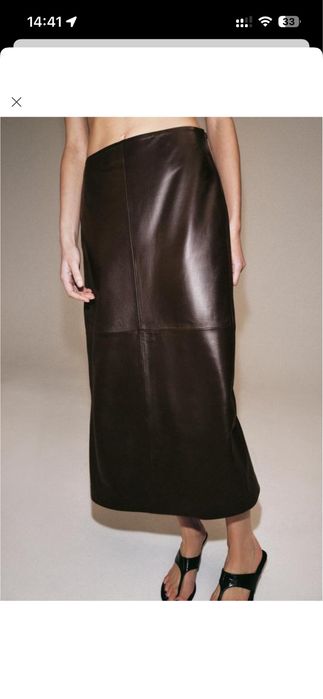 Спідниця Zara з натуральної шкіри S; L