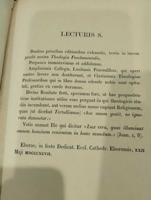 Institutiones Theologiae Fundamentalis 1897