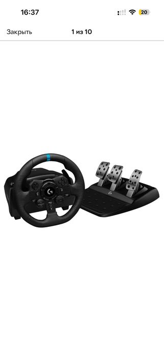 Ігрове кермо Logitech G923 (PS4/PS5/PC) + педалі, ідеальний стан