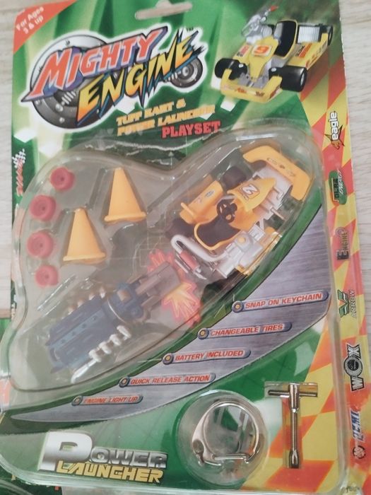 Lote 3 Mighty Engine Power Launcher Carros Diecast Retro Novos Selados
