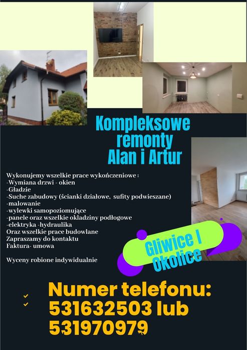 Wykończenia wnętrz- prace ogólno budowlane