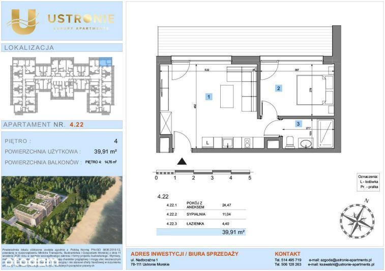 2-pokojowe mieszkanie 39m2 + balkon Bez Prowizji