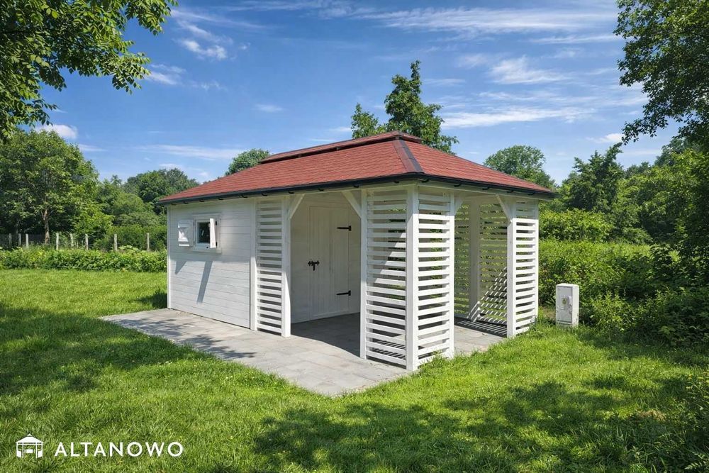 Drewniany domek ogrodowy z altaną letniskowy 3x6 bez pozwolenia | rod