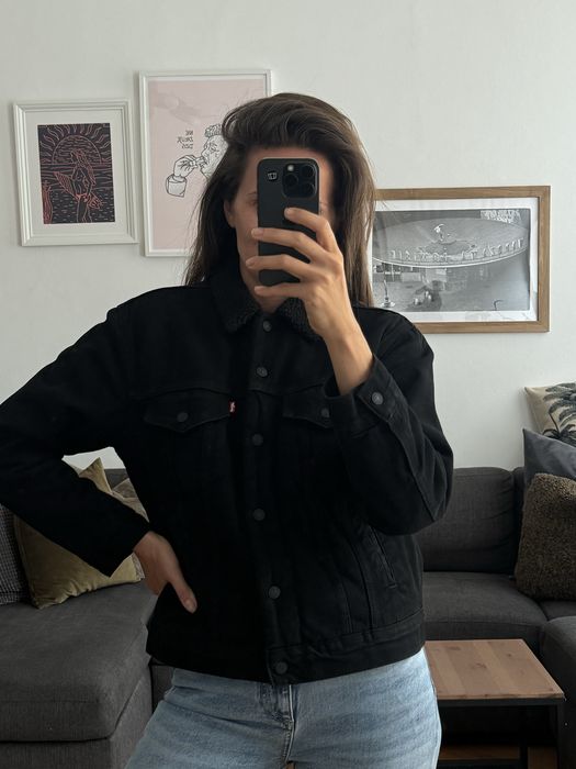 Levi’s Sherpa Trucker, Kurtka jeansowa, czarna, roz. M