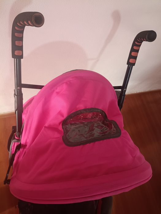 Carrinho de Passeio Asalvo (Guarda-chuva) + Cobre-pés | Rosa e Cinza
