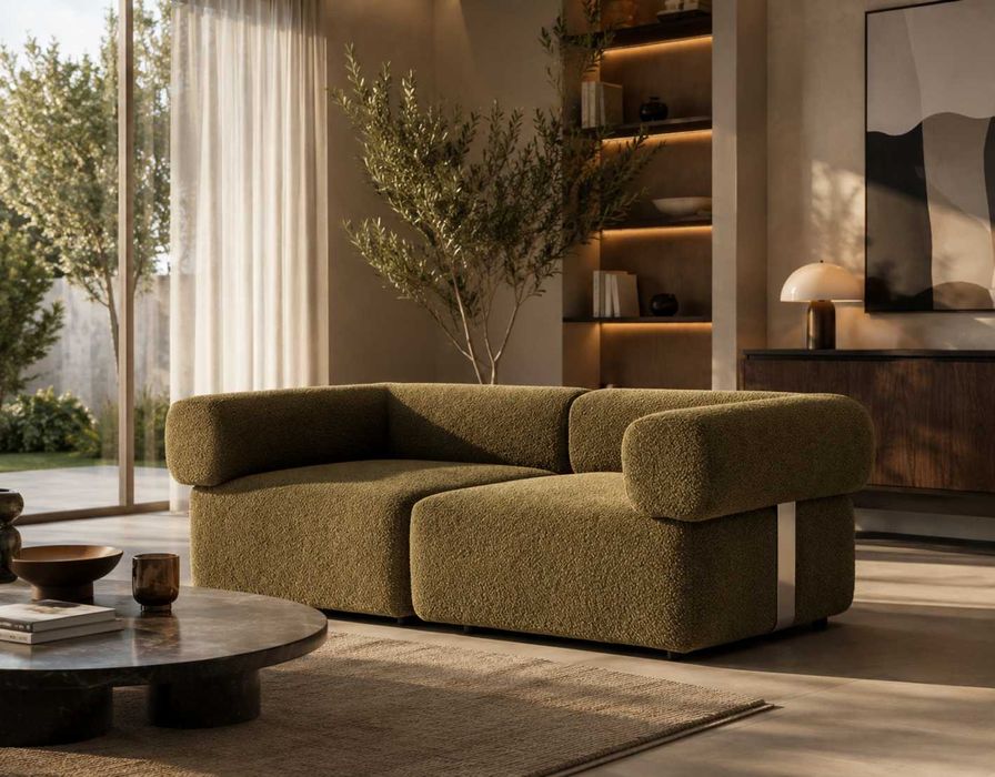 Sofa modułowa Bouclé 216 cm x 110 cm x 71 cm (2-osobowa)