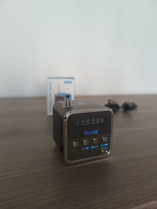 Głośnik bezprzewodowy, mini radio, led, bluetooth, zestaw