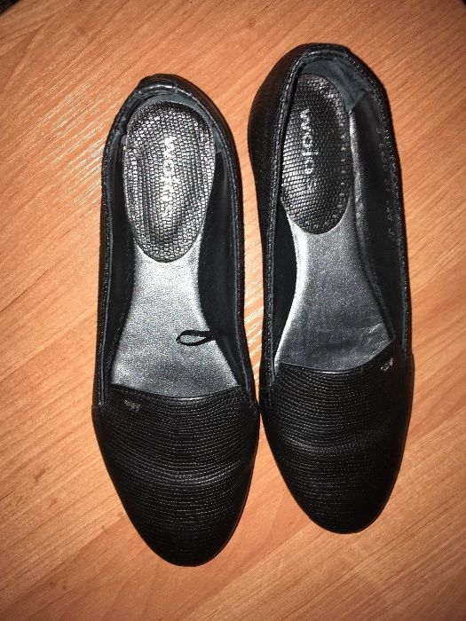 nowe baleriny wojas czarne skórzane / skóra 37