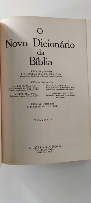 Novo Dicionário da Bíblia de J. D. Douglas	2 volumes