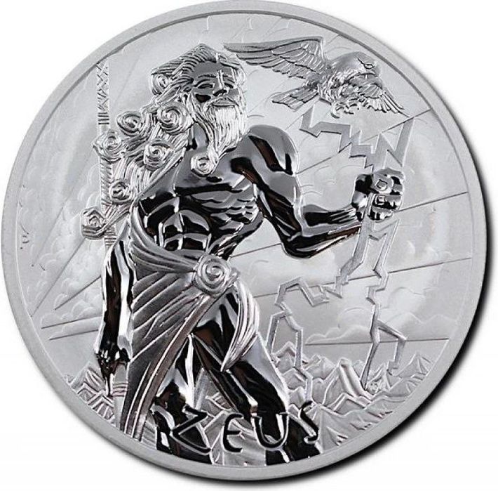 Срібна монета Тувалу 1 долар Зеус