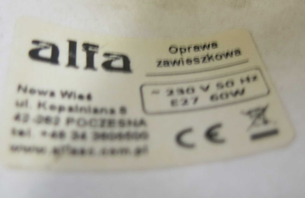 Lampa wisząca na kablu 80 cm, matowy szklany klosz