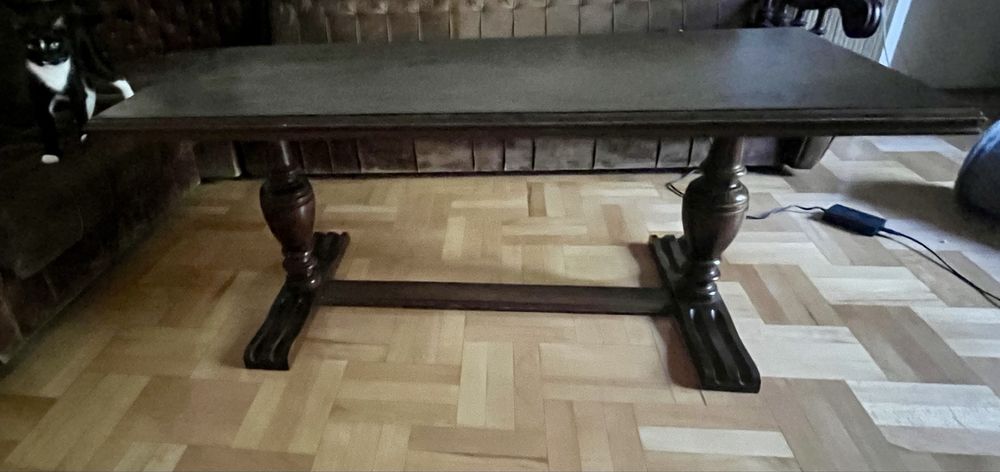Duża drewniana ława 140 × 60 cm – masywna, toczone nogi