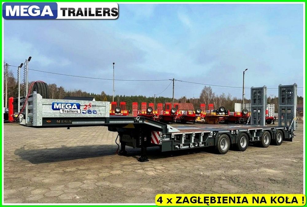 Nisko podłoga 4 osie, ZAGŁĘBIENIA na KOŁA, najazdy długie!!  OD RĘKI !!! Balkon 3,75 + pokład 9,50 m, oś skrętna, HYDRAULIKA PTO !