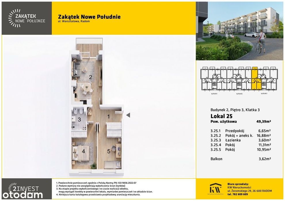 7200 zł/m2!!! 3 pokoje deweloperski stan!