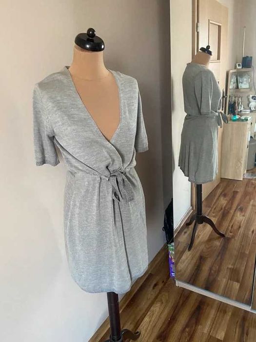 Len linien noa noa sweter sukienka bez krem pastele xl 42 44 +size