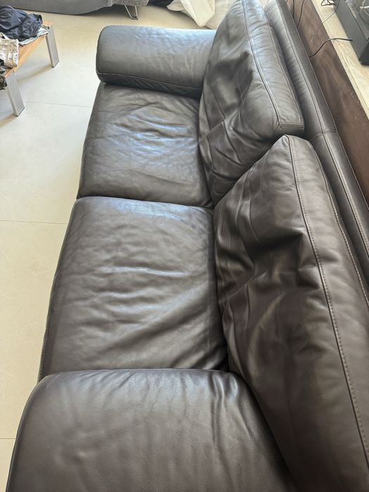 Sofá Roche Bobois Original em Pele – 3 Lugares – Castanho Chocolate