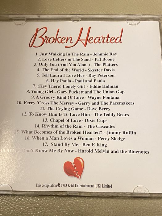 CD Broken Hearted - 18 Classic Tearjerkers (K-tel, 1993)