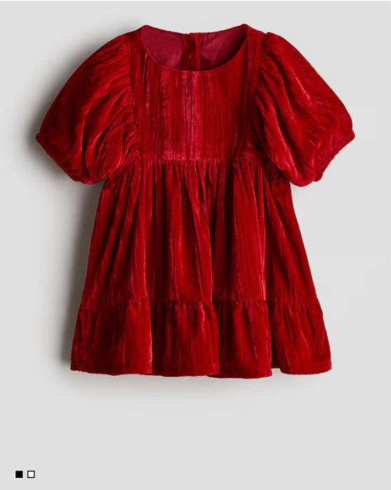 Сукня із жатого оксамиту та балетки з бантом  H&M